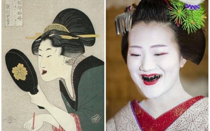 Nhật Bản thời xưa cũng rất chuộng việc nhuộm cho răng đen đi