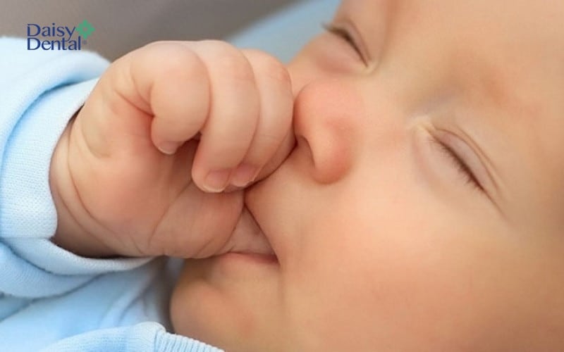 Trẻ sơ sinh thích mút tay có thể là vì đang đói bụng