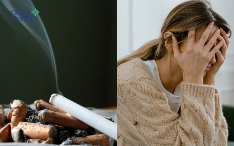 Thói quen hút thuốc lá và thường xuyên căng thẳng dễ dẫn đến các hình ảnh viêm nha chu
