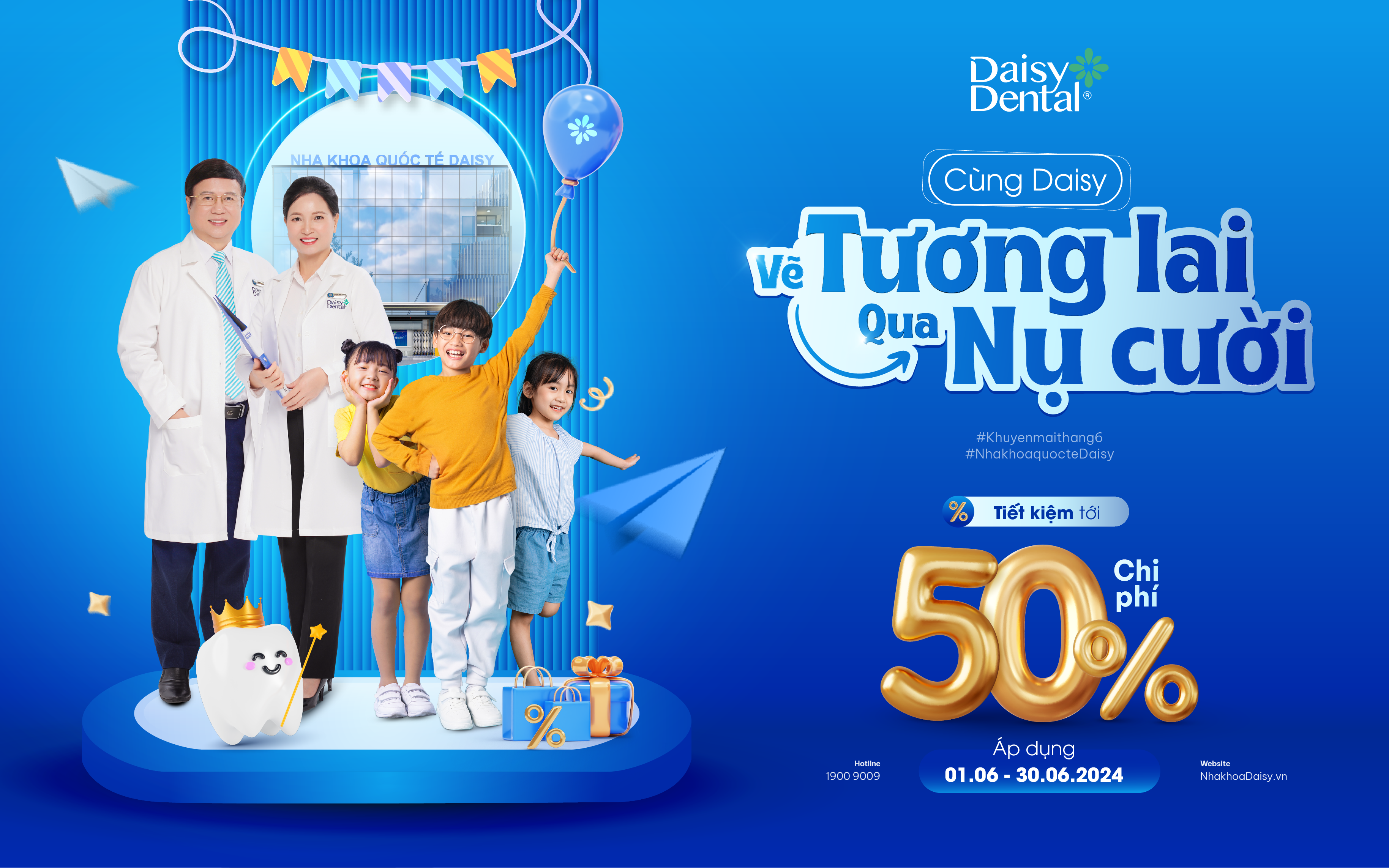 Chào hè 2024, Nha khoa Quốc tế DAISY mang đến hàng loạt chương trình khuyến mãi hấp dẫn cho bé và cho cả gia đình