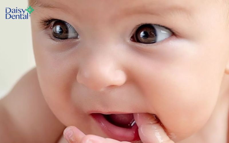 Trẻ thường xuyên mút tay cũng có thể bị hôi miệng khi mọc răng