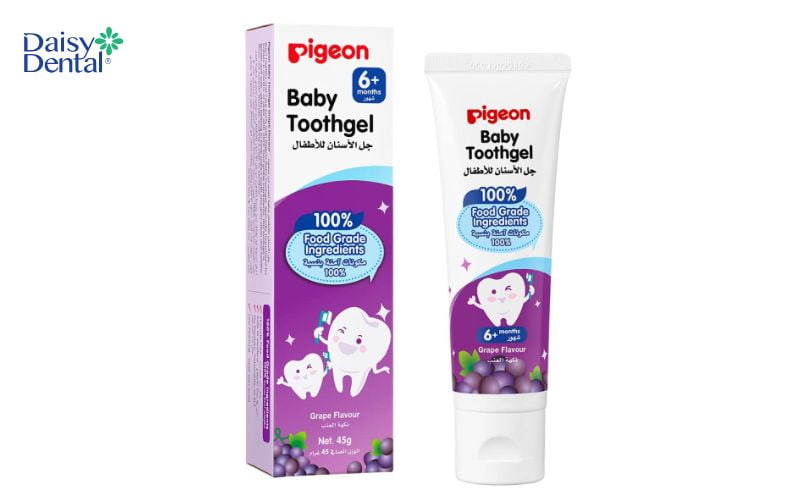 Kem đánh răng trẻ em Pigeon hương nho 45g thích hợp cho bé trên 1 tuổi