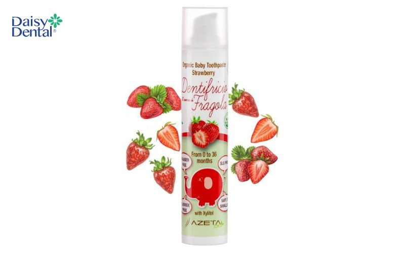 Kem đánh răng hữu cơ Azeta Bio được bào chế dưới dạng gel, vị dâu tây dễ chịu, dung tích 50ml thích hợp với trẻ từ 0 – 3 tuổi