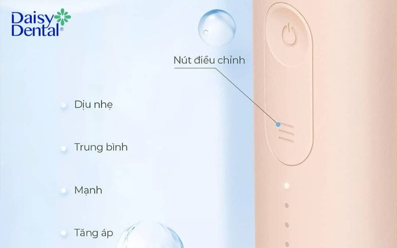 Máy Usmile CY1 có 4 chế độ áp lực nước tiện lợi cho người dùng
