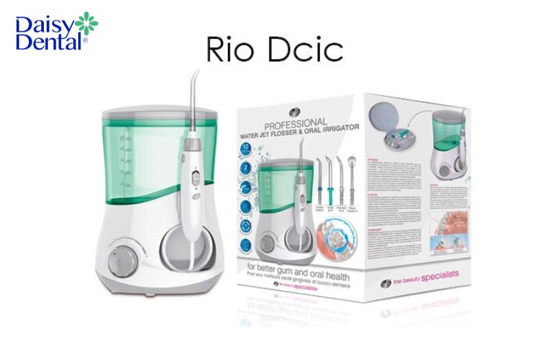 Máy tăm nước gia đình Rio DCIC với gam màu trắng và xanh lá