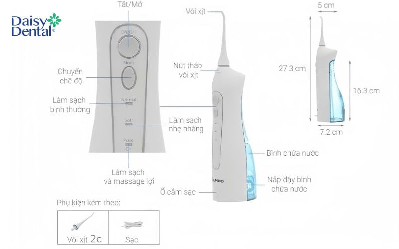 Thiết kế của máy tăm nước Radio tối giản, cụ thể, rất dễ sử dụng
