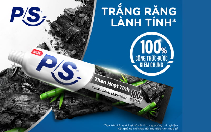 Kem đánh răng P/S than hoạt tính hỗ trợ làm sạch mảng bám, ngừa sâu răng hiệu quả 