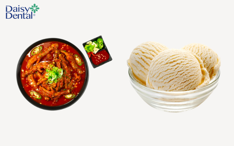 Hạn chế thức ăn quá nóng hoặc quá lạnh sau khi thực hiện trám răng 